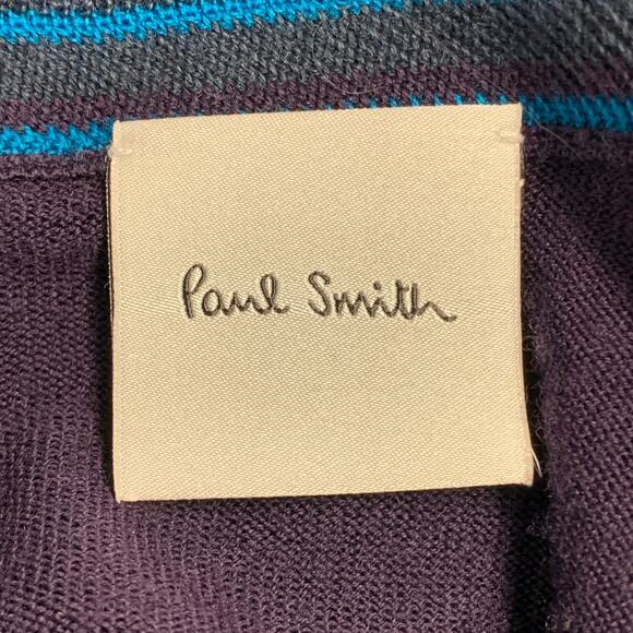 PAUL SMITH Size M Purple Merino Wool Zip Up Cardigan - Picture 7 of 8